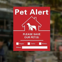 5pcs Pets In Fire Window Stickers UV Fade Resistant Save Our Pet Home Decor