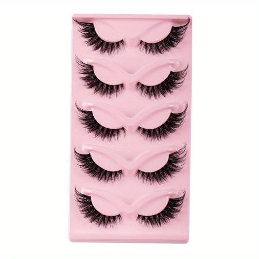5 Pairs Fox Eye Lashes Winged End Cat Eye Lashes for Party Makeup