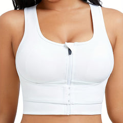 High Stretch Zipper Front Sports Bra for Women