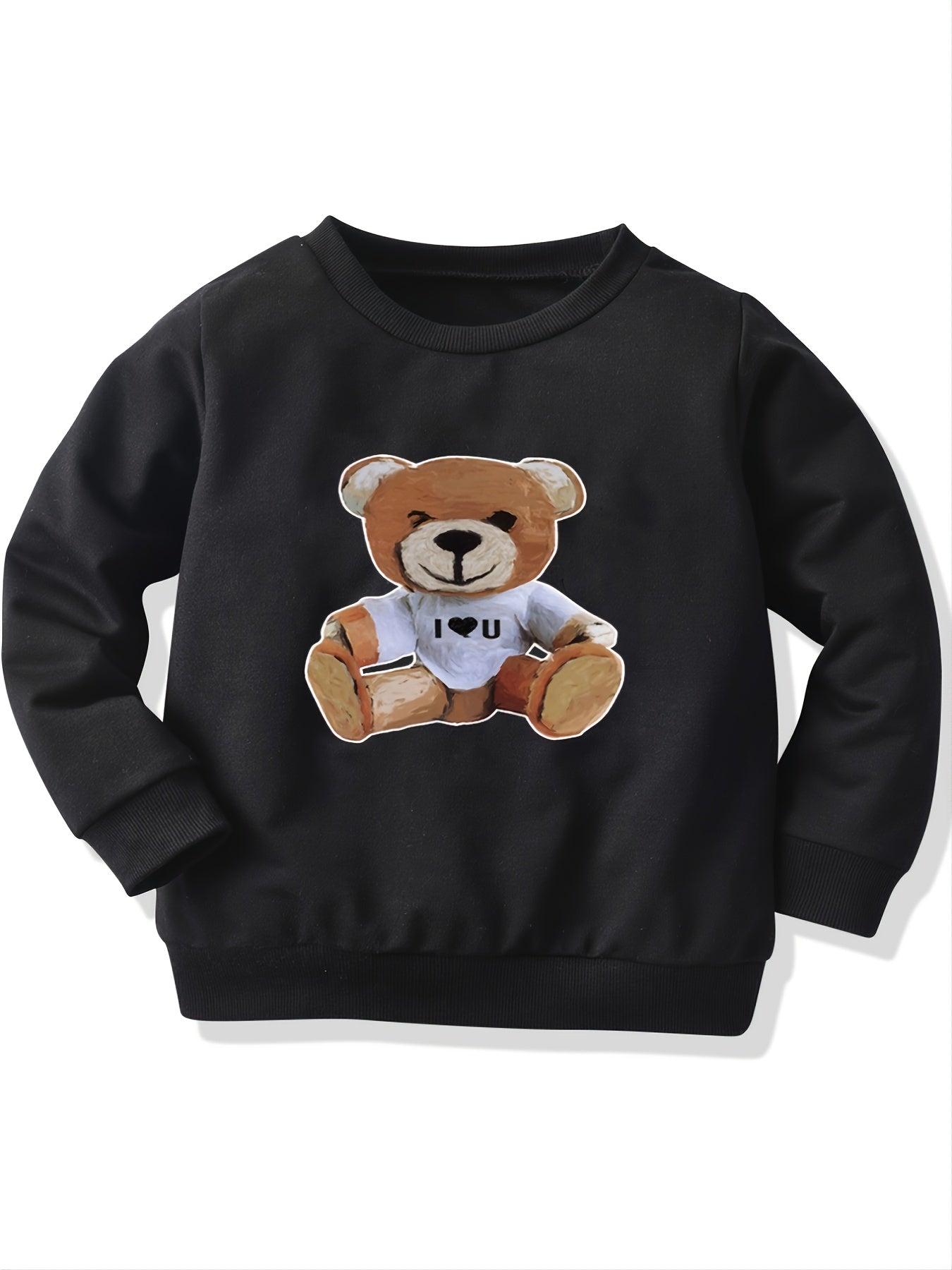 Boys' Bear Print Crew Neck Sweatshirt