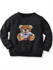Boys' Bear Print Crew Neck Sweatshirt