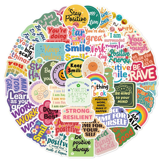 50 Motivational Stickers Positive Affirmation Self Adhesive Decoration