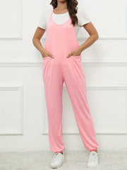 Sleeveless Casual Jumpsuit with Dual Pockets