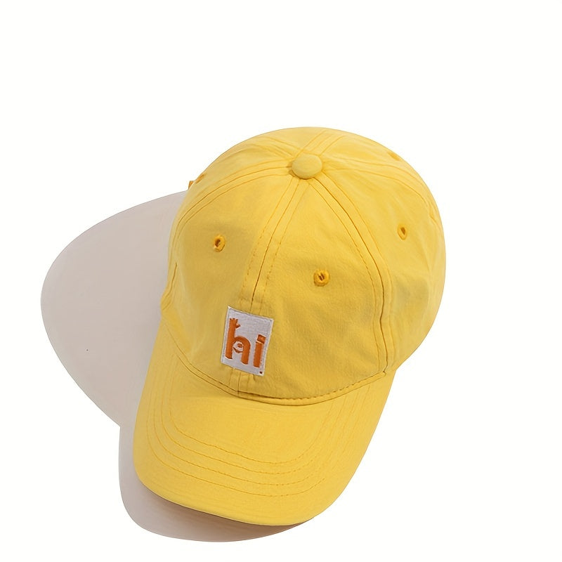 Kids Sunshade Breathable Baseball Cap with Letter Embroidery