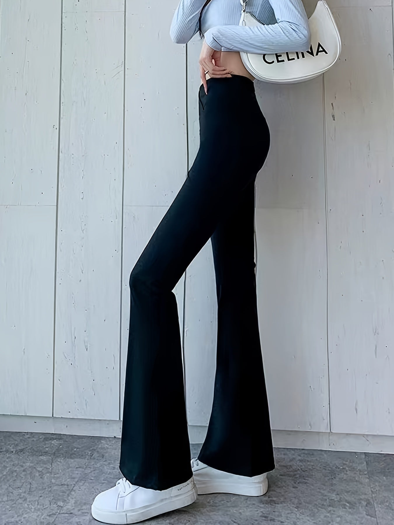 High Waist Yoga Pants Butt Lifting Flared Fitness Trouser