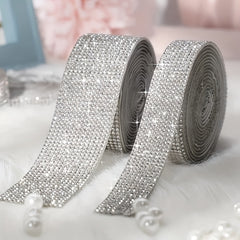 Self Adhesive Crystal Diamond Ribbon Sticker 2mm Rhinestones