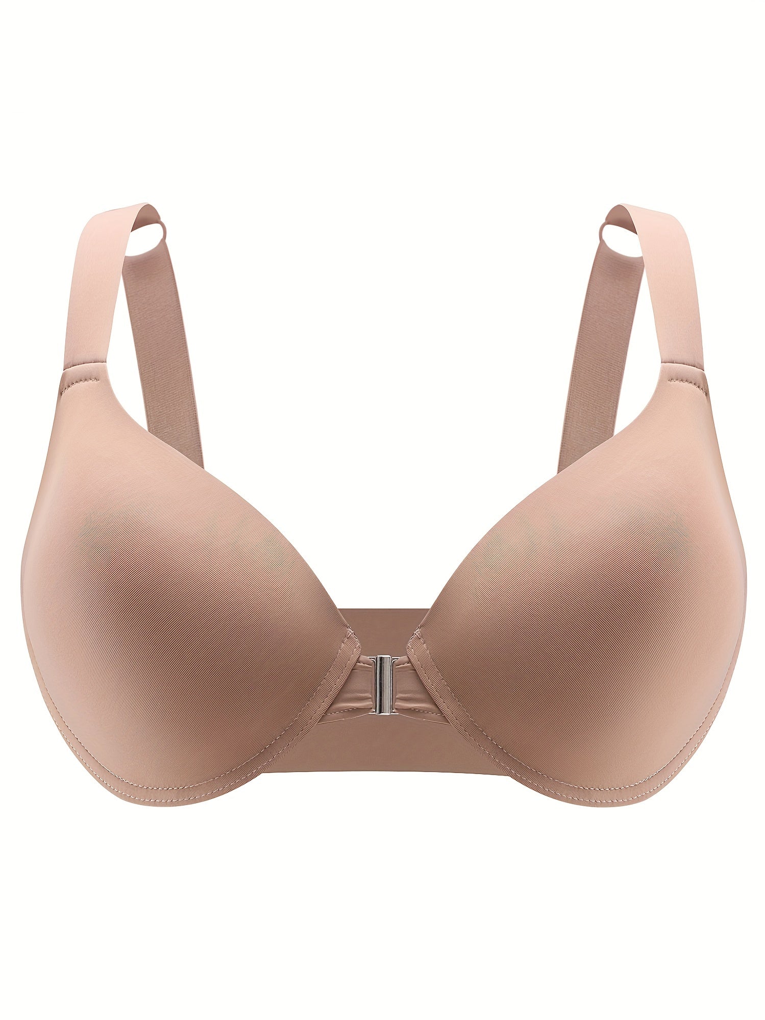 2 Pack Plus Size Front Closure Padded Bra Set for Women