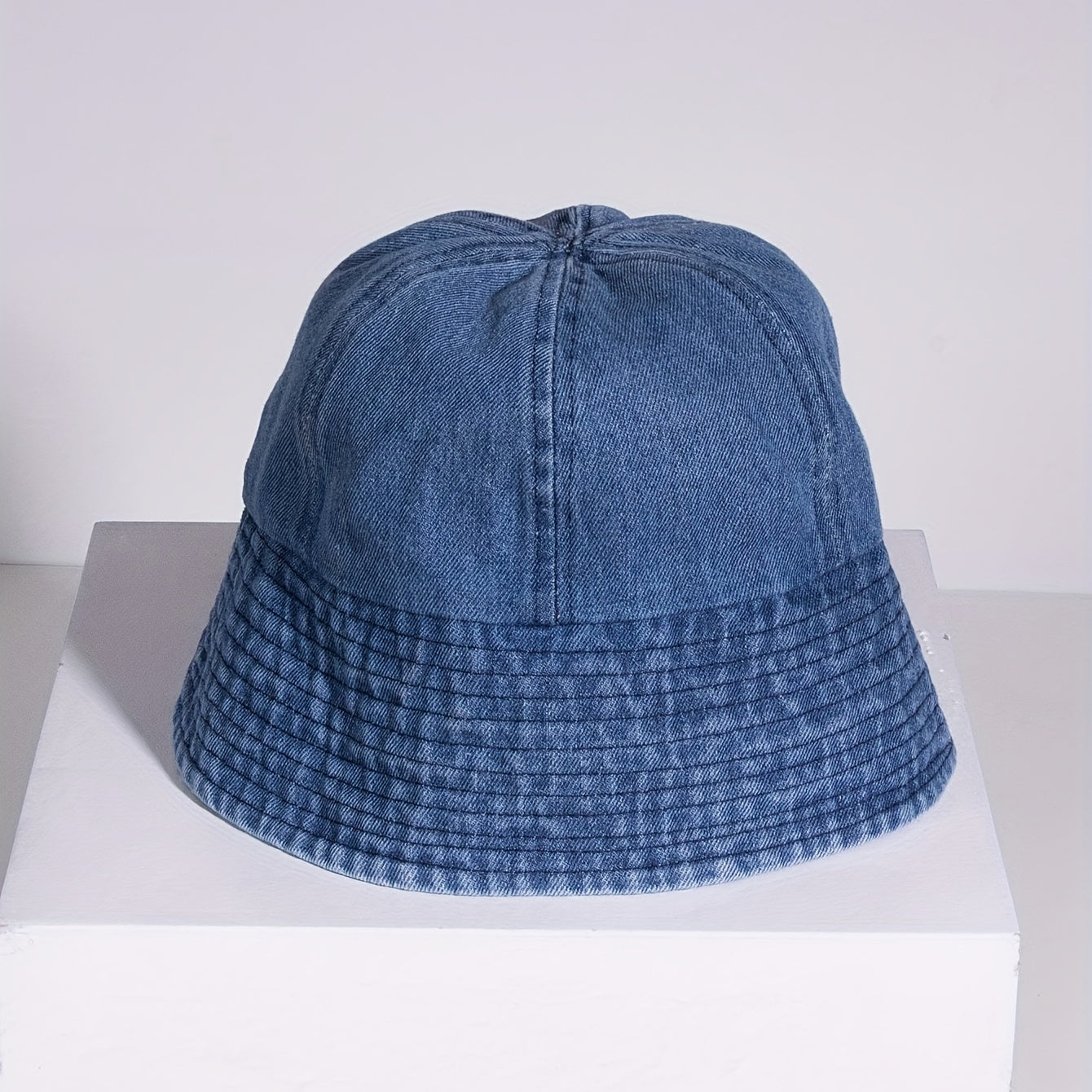 Dark Denim Bucket Hat Washed Casual Basin Hat Unisex Sunscreen Fisherman Cap