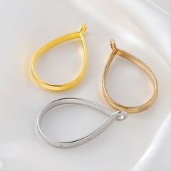 10Pcs Alloy Water Droplet Round Frame Pendant for DIY Jewelry