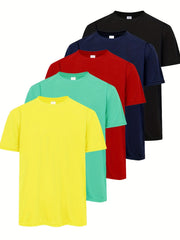 5pcs Men's Breathable Quick Drying Workout T Shirt Stay Comfortable