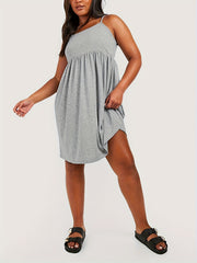Solid Round Neck Cami Dress