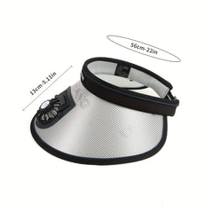 Striped PVC Sun Hat Wide Brim Visor Outdoor UV Protection Travel Beach Hat