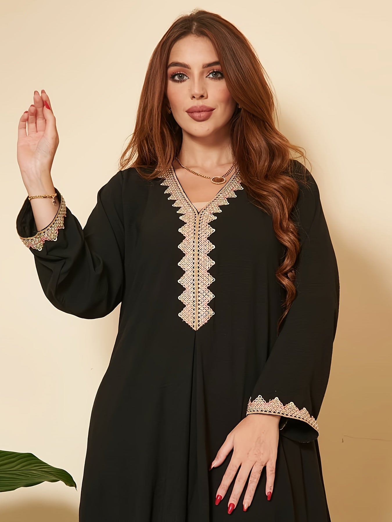 Modest Dress Women's Plus Lace Maxi Dress