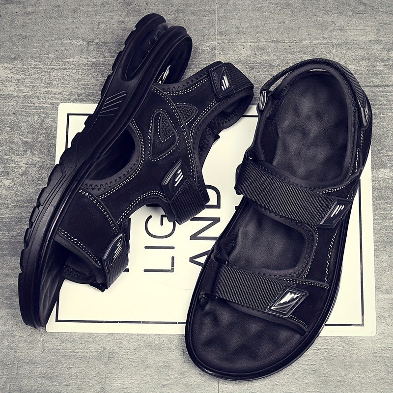 Men's Open Toe Hook And Loop Sandals Non Slip Comfortable Beach Shoes
