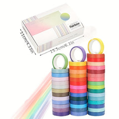 60pcs Random Solid Tape Rainbow Masking Tape Scrapbook Decorative