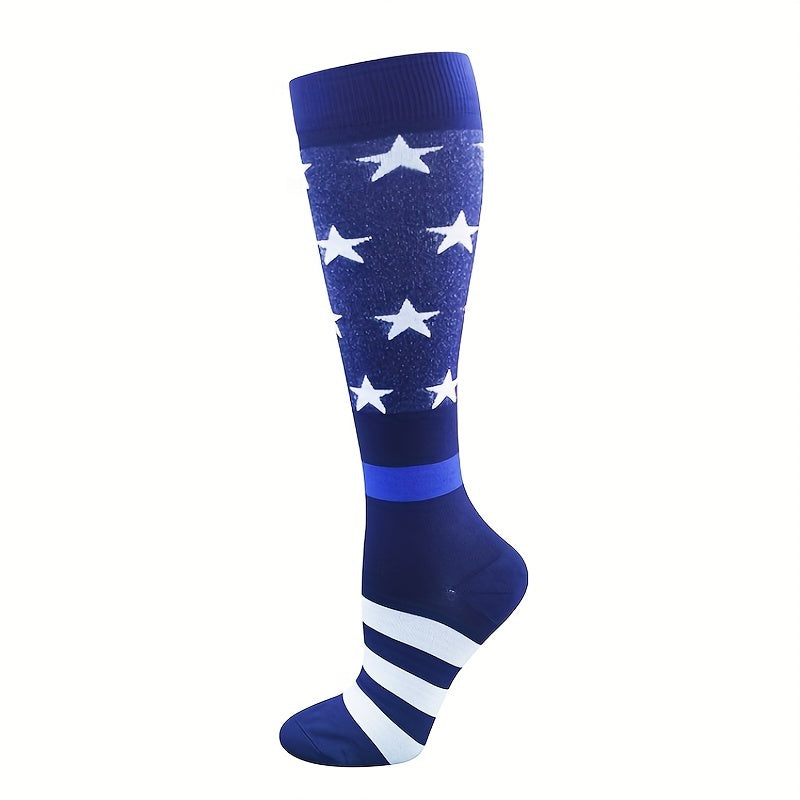 American Flag Calf Socks Knee High Compression Sports Stockings