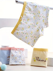 4pcs Girls Boxer Briefs Bear Print 95 Cotton Underwear