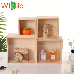1pc Stackable Bamboo Drawer Makeup Organizer