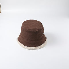 Women Bucket Hat Winter Hat Solid Warm Outdoor Casual Style