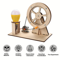 Wooden Handle Cranked Generator Science Kit for Children