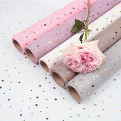 5 Yards Bronzing Star Moon Gauze Translucent Flower Wrapping Paper