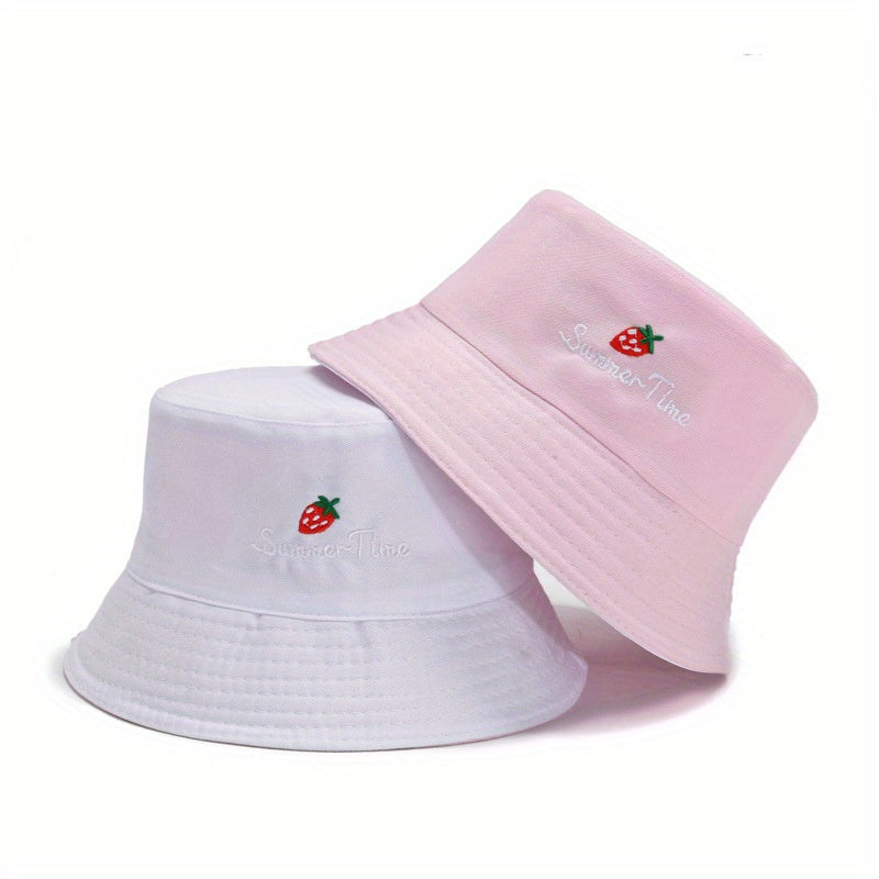 Daisy Print Fisherman Hat Reversible Sunscreen Basin Cap Lightweight Bucket Hats
