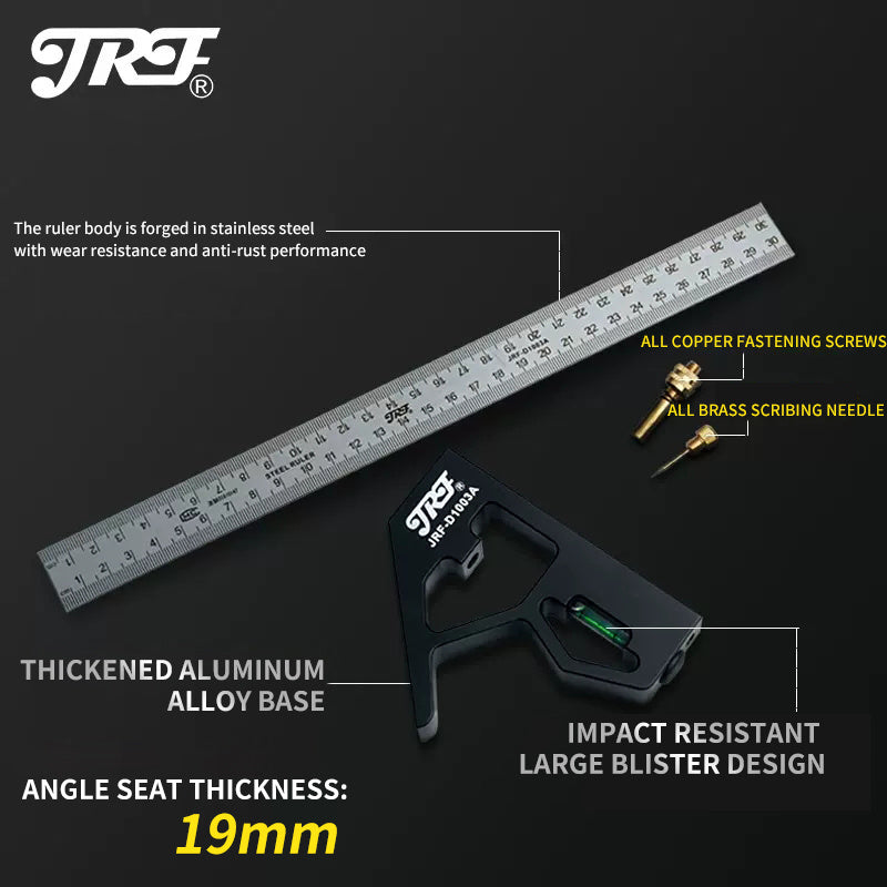 300mm Stainless Steel Combination Square for Accurate Woodworking Measurement