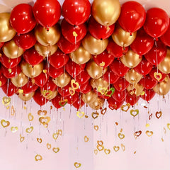 20pcs Red Golden Confetti Balloon Set For Party Decoration