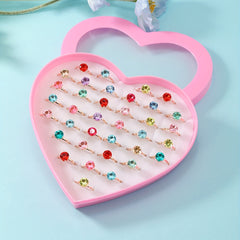 36pcs Girls Colorful Rings Kids Accessories Set