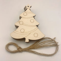 10pcs Christmas Tree Decoration DIY Wood Chips Blank Pendant