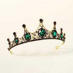 Green Rhinestone Tiara Crystal Princess Crown