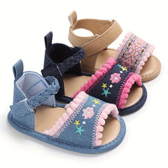 Baby Girls Open Toe Sandals Lightweight Breathable Anti Slip Sandals