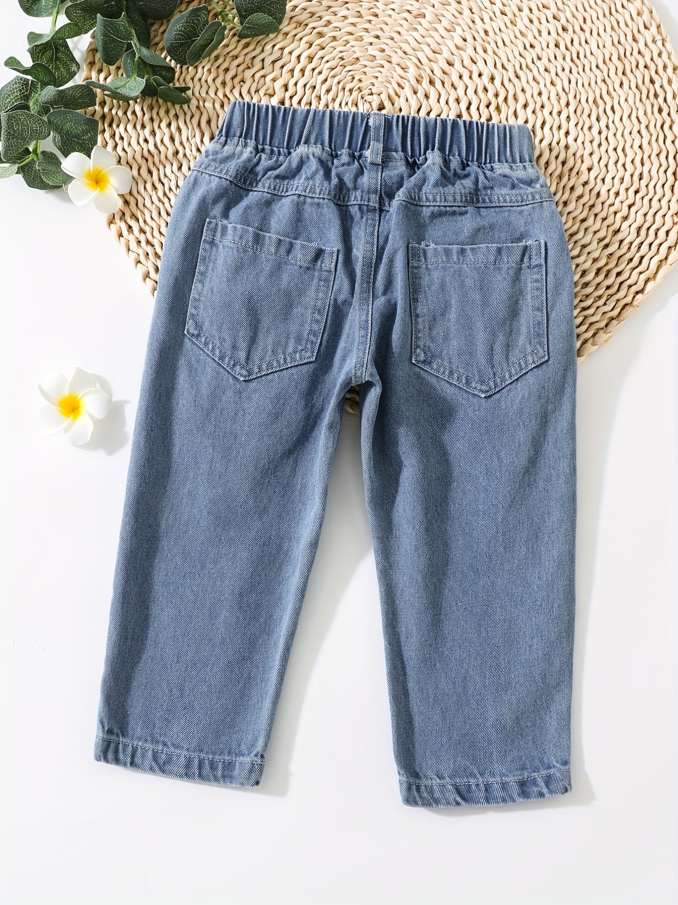 Toddler Girls Heart Graphic Casual Denim Pants Trousers