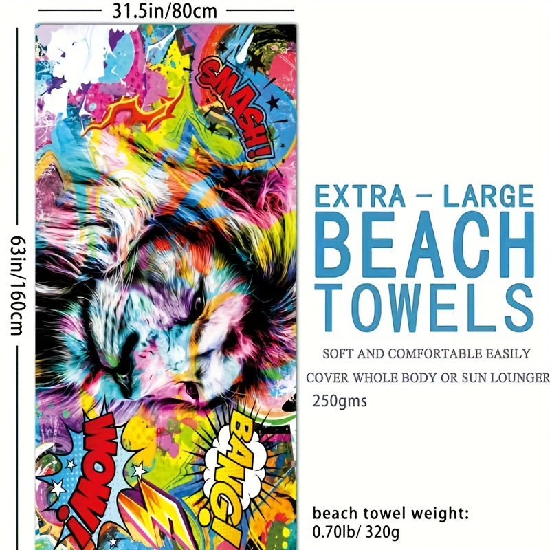 Colorful Double-Sided Beach Towel 150x59.5in