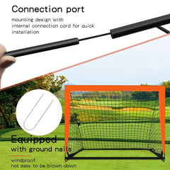 Portable Football Goal Net Foldable Mobile Football Shooting Trainer