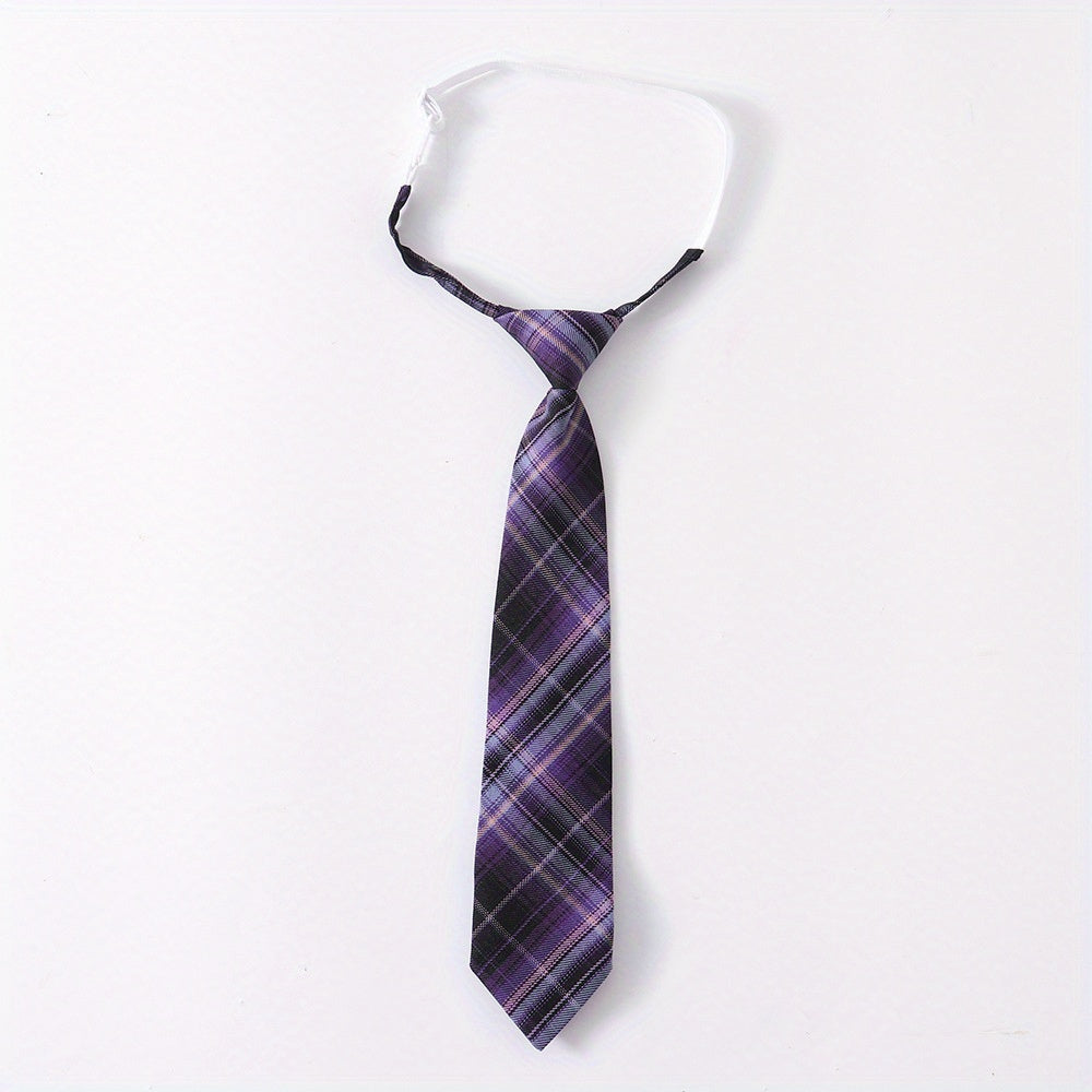 Adjustable Stripe Ties For Boys British Style Lattice Ties For School