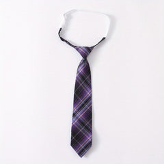 Adjustable Stripe Ties For Boys British Style Lattice Ties For School