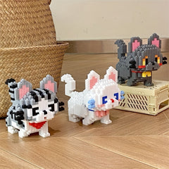 1020pcs Cat Building Blocks DIY Puzzle Challenging Assembly Display Decoration