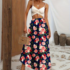 Floral Print High Waist Skirt for Spring & Summer