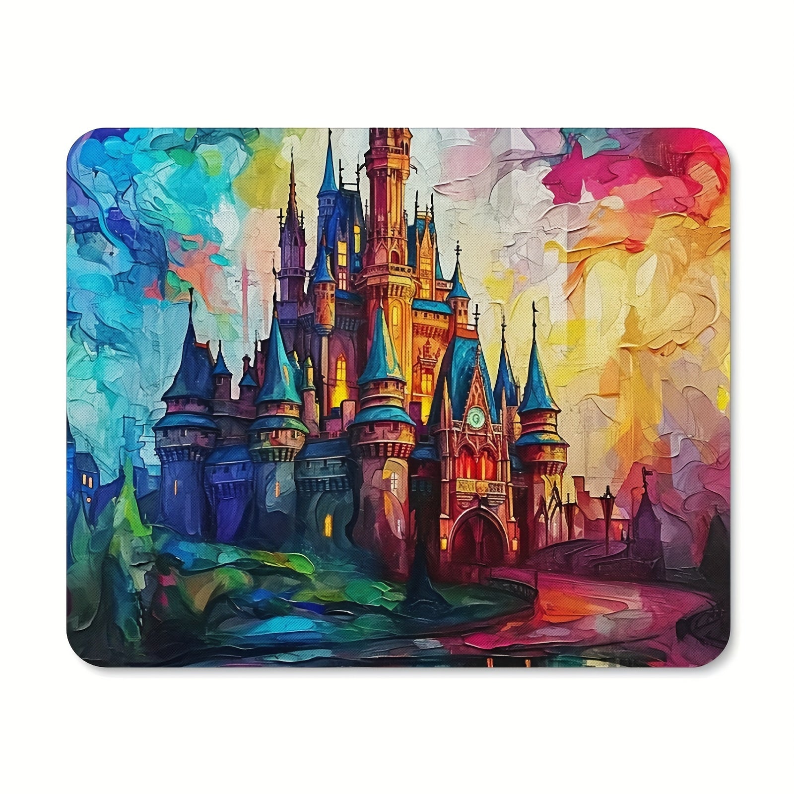 Colorful Castle Mouse Pad Anti Slip Rubber for Computer Desk Laptop