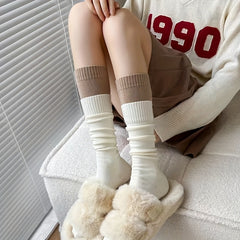 Colorblock Calf Socks - College Style Knee High Socks