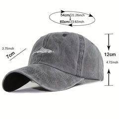 Men's Shark Pattern Washed Baseball Cap Casual Sun Hat
