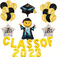Preschool Graduation Hat Balloon Set for Silvery Graduation Decoration