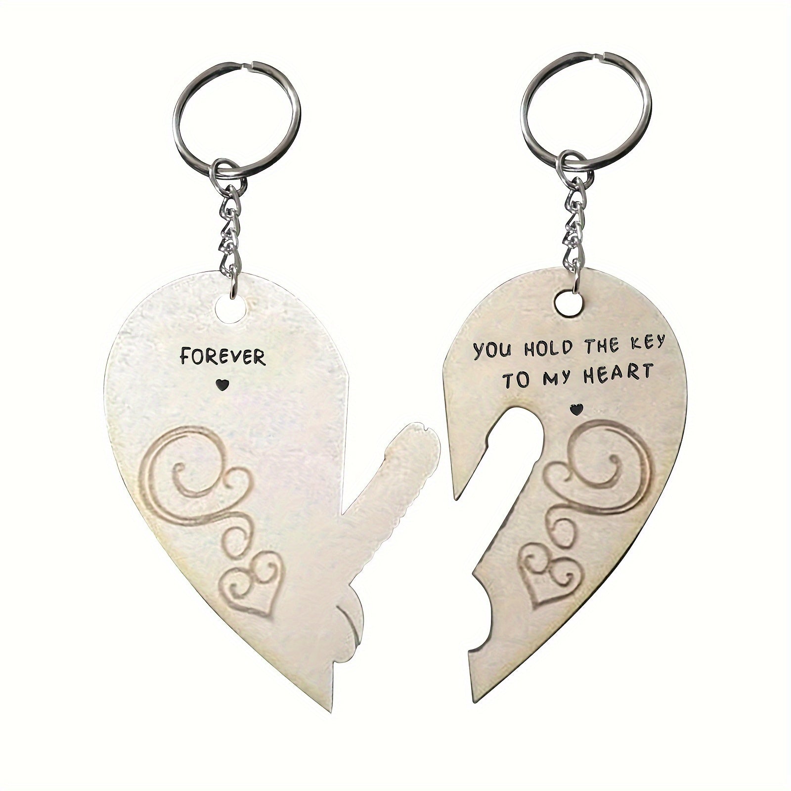Heart Shaped Couple's Keychain Pendant for Car Keys Backpacks Gift