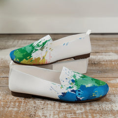 Women's Graffiti Printed Flats Soft Sole Slip On Shoes