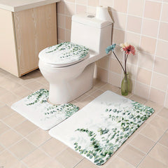 Watercolor Plant Shower Curtain Set Bathroom Decor 12 Hooks