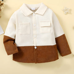 Boys Patchwork Lapel Shirt