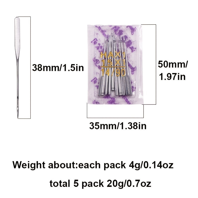 50pcs Universal Sewing Machine Needles 5 Sizes For Singer Brother Home