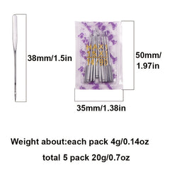 50pcs Universal Sewing Machine Needles 5 Sizes For Singer Brother Home