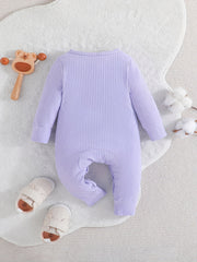Newborn Baby Ribbed Romper Infant Cotton Long Sleeve Bodysuit